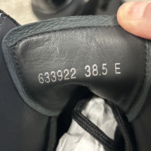 Alexander McQueen Croc Effect Boots Womens 38.5E US 8.5 Black Combat New - Picture 15 of 16